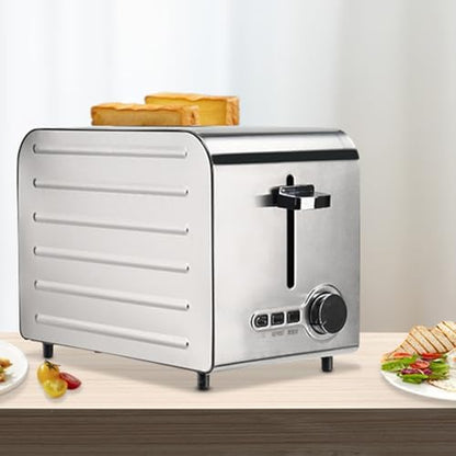 Smart Stainless Steel Toaster 🍞 | 2-6 Slice, Extra Wide Slots | Defrost & Reheat | Home & Commercial