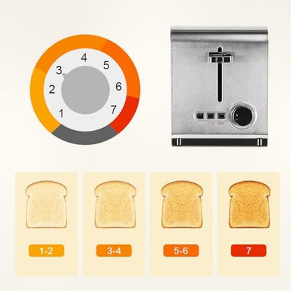 Smart Stainless Steel Toaster 🍞 | 2-6 Slice, Extra Wide Slots | Defrost & Reheat | Home & Commercial