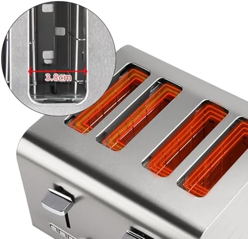 Smart Stainless Steel Toaster 🍞 | 2-6 Slice, Extra Wide Slots | Defrost & Reheat | Home & Commercial