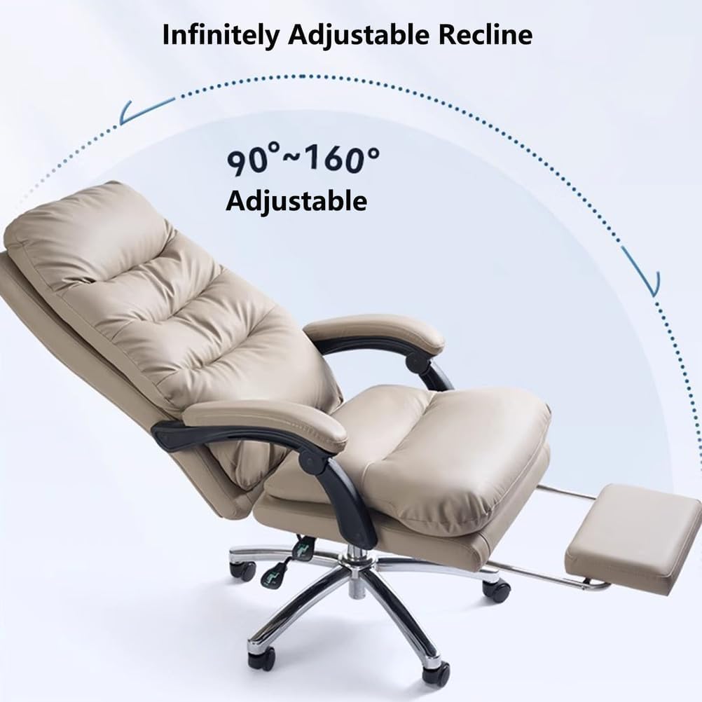 Executive Ergonomic High-Back Office Chair – Reclining, Adjustable, Retractable Footrest 🪑✨