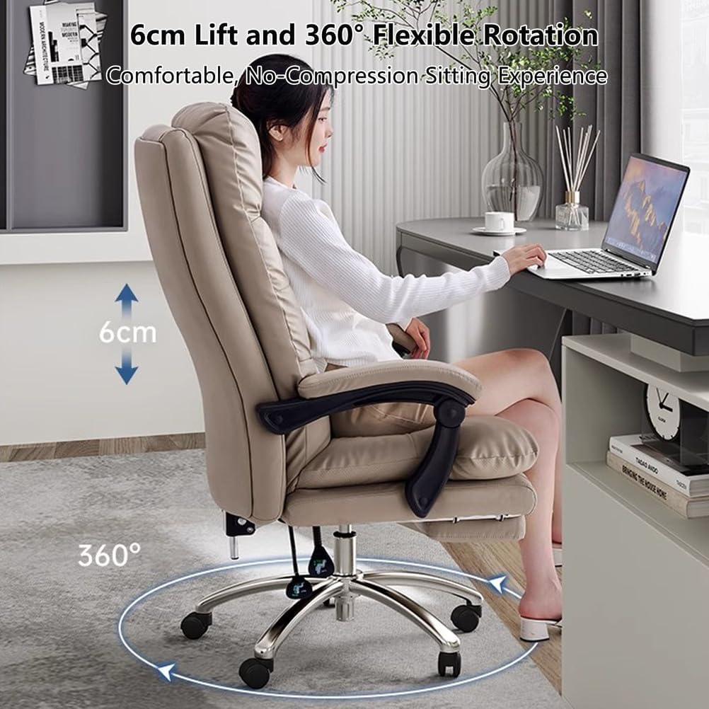 Executive Ergonomic High-Back Office Chair – Reclining, Adjustable, Retractable Footrest 🪑✨