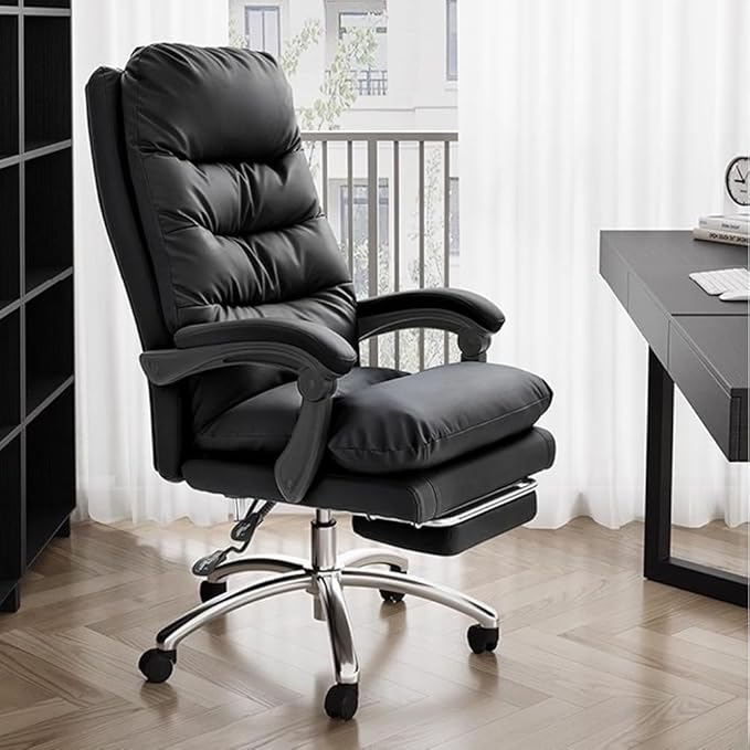 Executive Ergonomic High-Back Office Chair – Reclining, Adjustable, Retractable Footrest 🪑✨