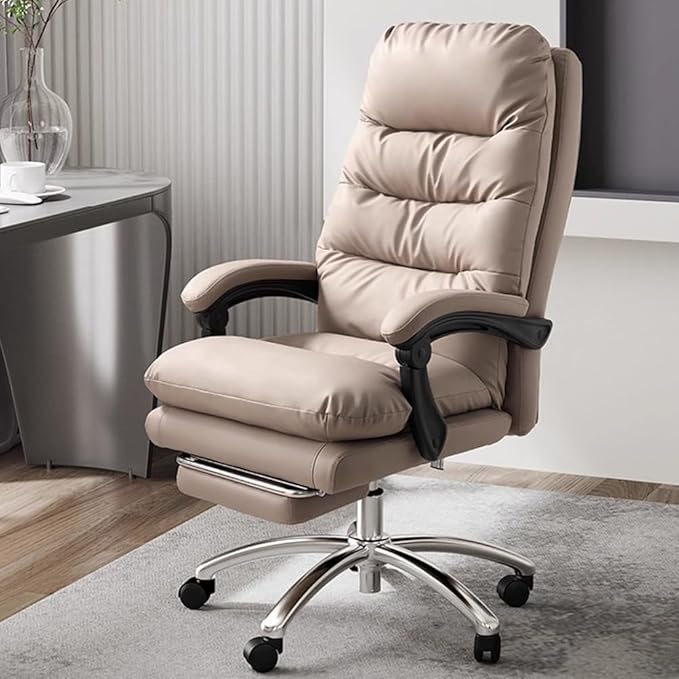 Executive Ergonomic High-Back Office Chair – Reclining, Adjustable, Retractable Footrest 🪑✨