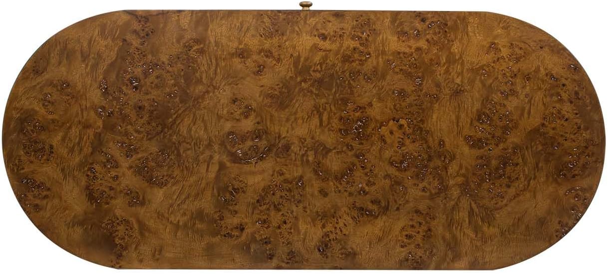 Elegant 55.5" Single Drawer Oval Computer Desk – Dark Brown Burl Wood, Minimalist Home Office Desk 🖥️✨
