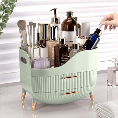 Deluxe Skincare & Makeup Organizer 🪞✨ Clear Multi-Compartment Countertop Storage – Perfect for Cosmetics, Jewelry & Home Essentials