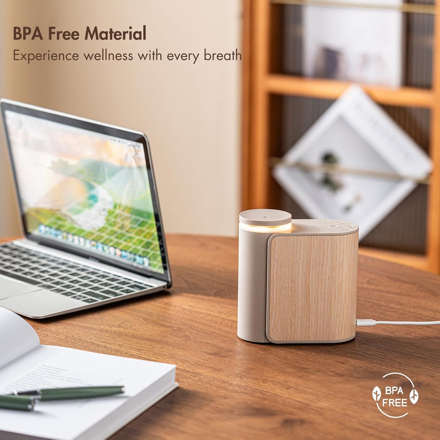 Waterless Ultrasonic Essential Oil Diffuser 🌿 | Smart Aromatherapy, Whisper-Quiet, Color-Changing LED, Home & Office Relaxation 💧✨