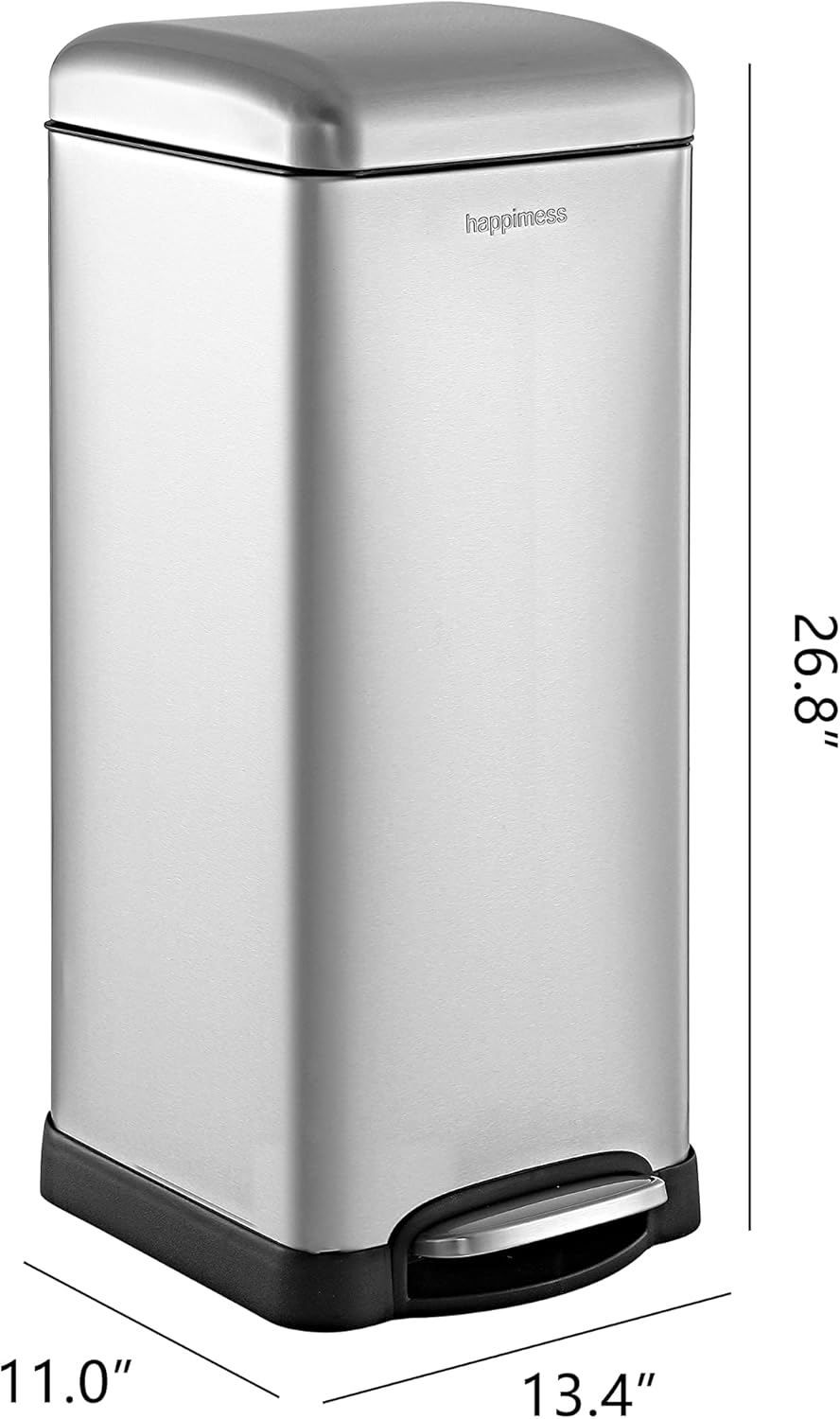 Retro 8-Gallon Step Trash Can 🗑️ | Fingerprint Resistant, Modern Minimalist Design for Home & Office 🌸