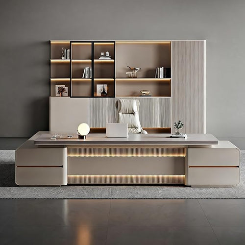 Executive Combination Cabinet & Desktop Workstation – Home Office Organization Made Easy 🖥️✨