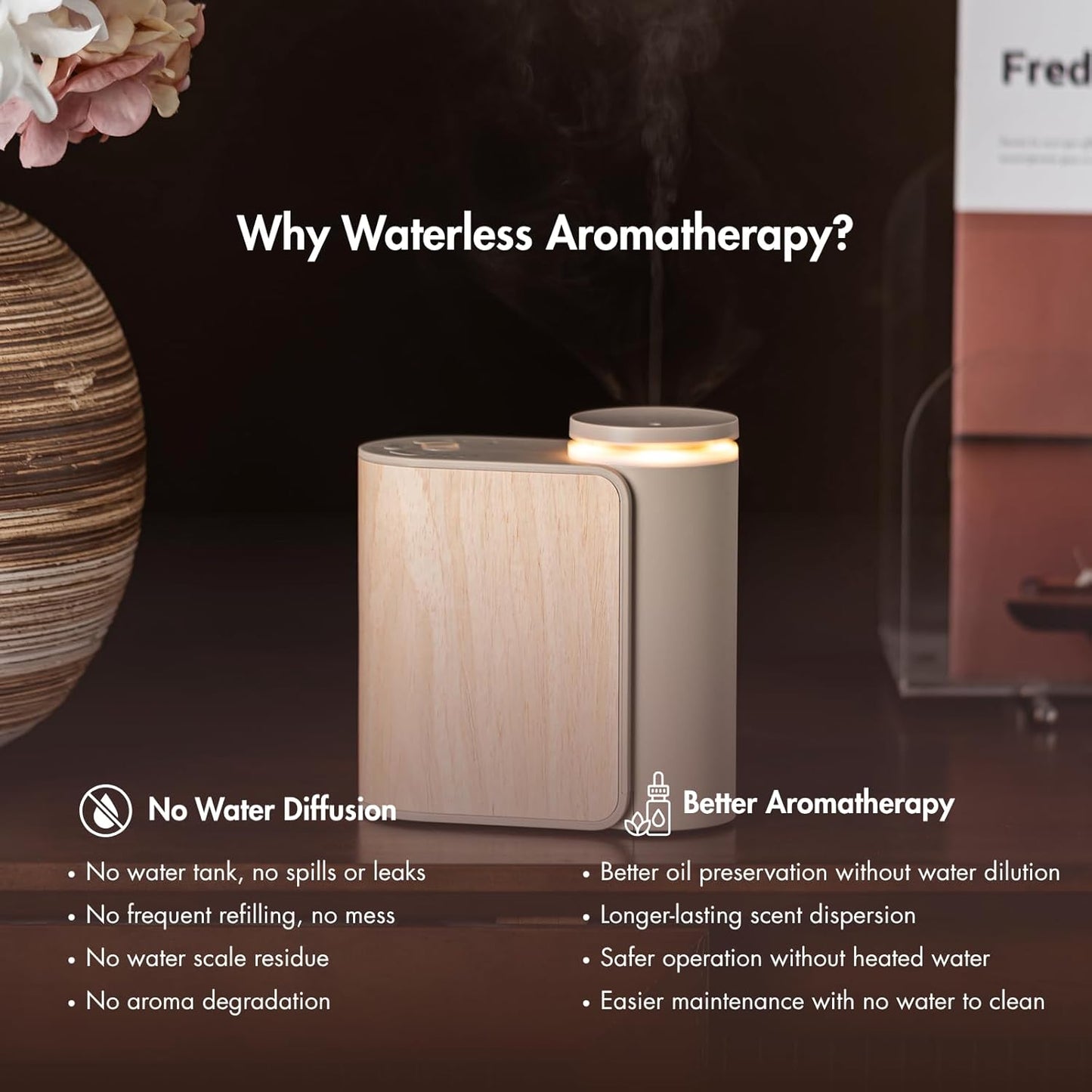 Waterless Ultrasonic Essential Oil Diffuser 🌿 | Smart Aromatherapy, Whisper-Quiet, Color-Changing LED, Home & Office Relaxation 💧✨