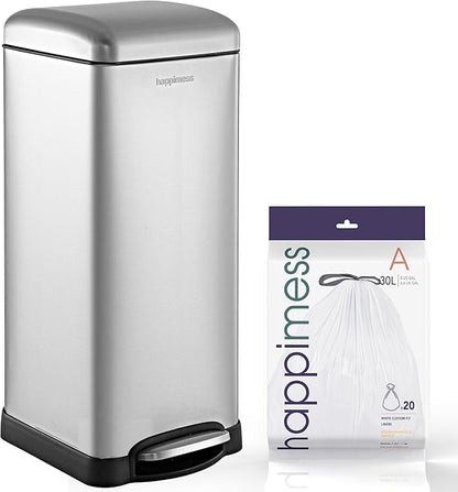 Retro 8-Gallon Step Trash Can 🗑️ | Fingerprint Resistant, Modern Minimalist Design for Home & Office 🌸