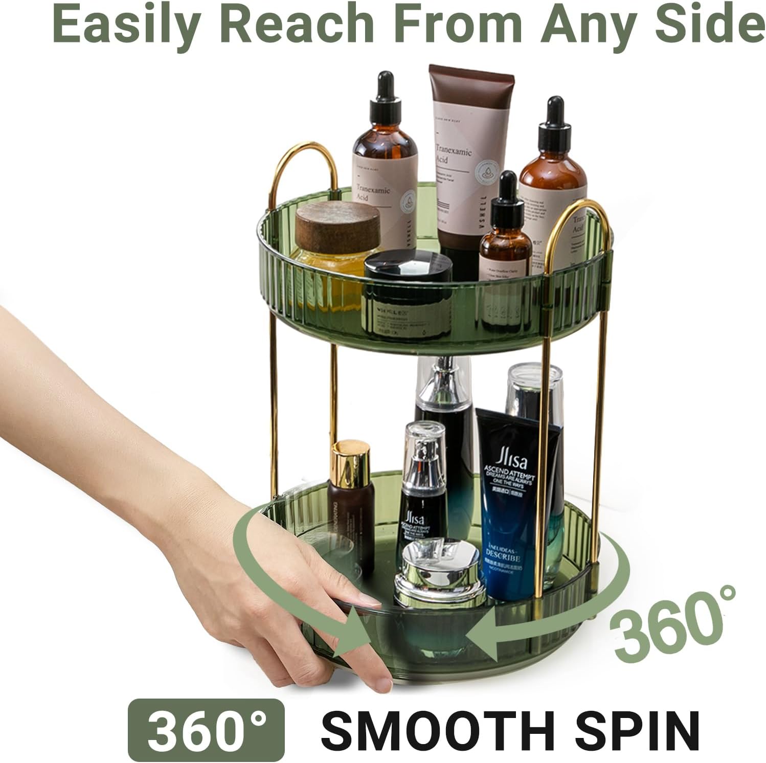 Ultimate Cosmetic Organizer for Countertops 🪞✨ Clear Multi-Compartment Makeup Storage, Jewelry & Skincare Holder – Stylish & Functional Home Essentials