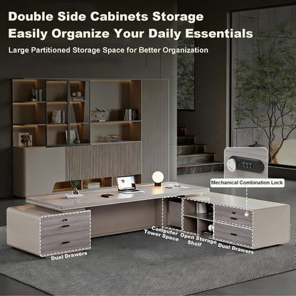 Executive Combination Cabinet & Desktop Workstation – Home Office Organization Made Easy 🖥️✨